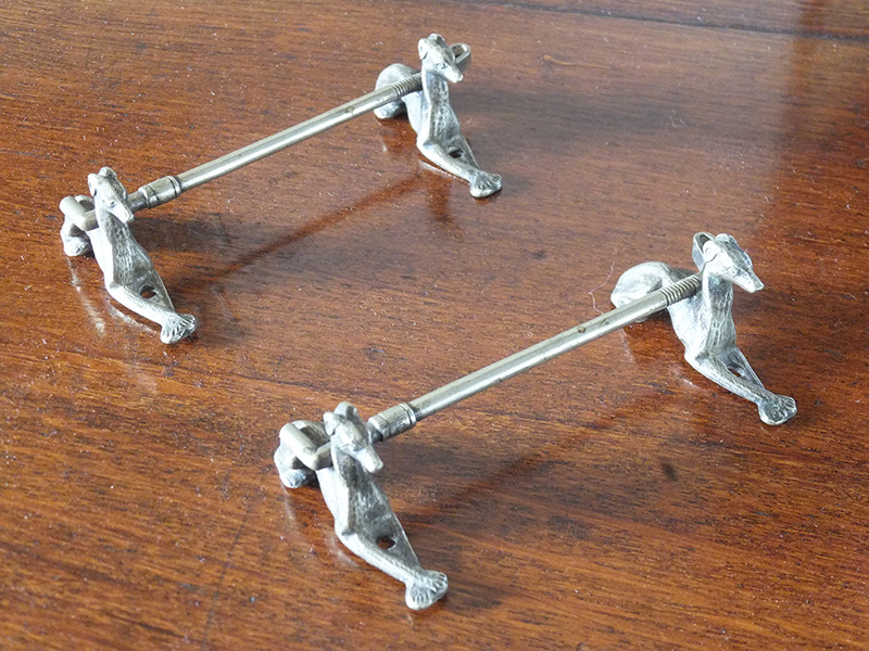19th. century silver plated coursing knife rests